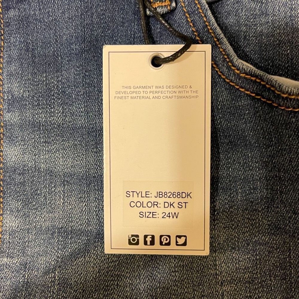 NWT Women’s Judy Blue Skinny Fit Distressed Jeans. Size 24W - Picture 6 of 6